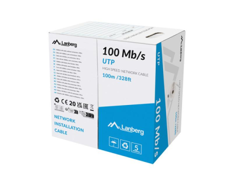 Cabluri HDMI - Cablu LAN 100 Mb/s 100 m solid CCA gri