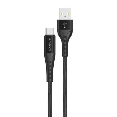 Cablu Lemontti Bending Aluminum Fast Charge, USB A/ USB C, 2m, Negru [3]
