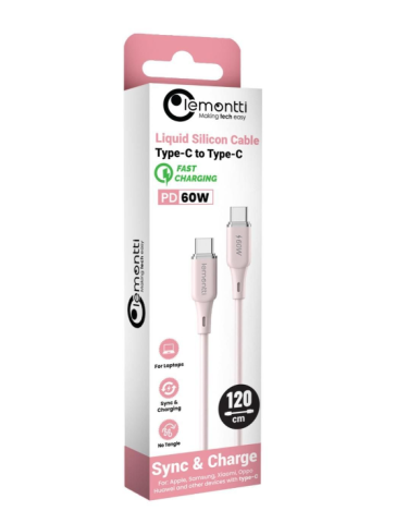 Cablu Lemontti Fast Charge 1.2m, 60W roz [1]