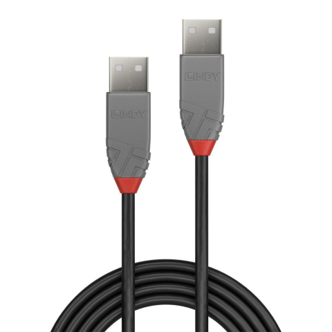 Videoproiectoare & Accesorii - Cablu Lindy 3m USB 2.0 Type A to A, Anth