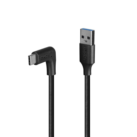 Conectica - Cablu Lindy USB A la C, 90° 1m negru