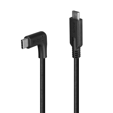 Conectica - Cablu Lindy USB C, 90°, 10Gbps, 1m negru