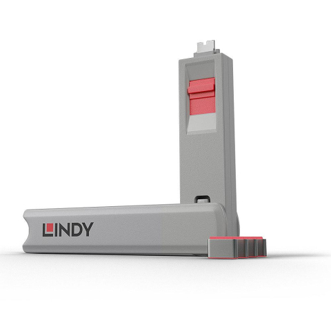 Conectica - Lindy 4xUSB C Port Blocker (w key), roz