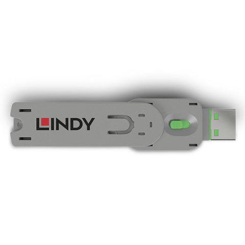 Lindy USB A Port Blocker(w/o key) Green [1]