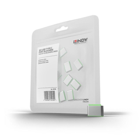 Cabluri HDMI - Lindy USB C Port Blockers, 10pcs, Green