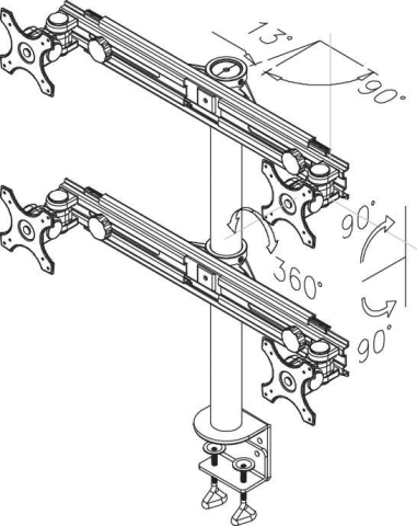 Suport birou cvadruplu NM 19-30" [1]