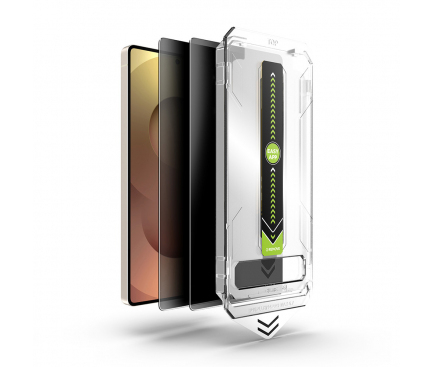 (SAMSUNG)Folie de protectie Ecran  Privacy Techsuit TitanGlass CrystalHD, Sticla Securizata, Full Glue, Set 2 bucati [4]