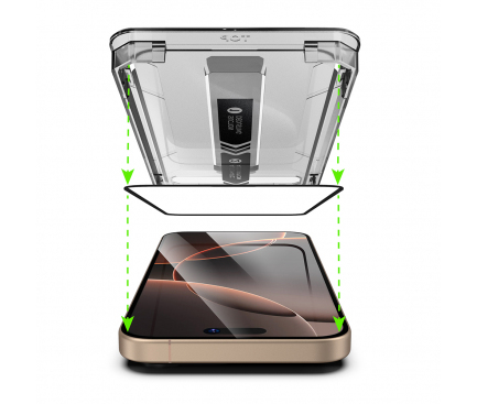 Apple iPhone,Folie de protectie Ecran Techsuit TitanGlass, Sticla Securizata, Full Glue, Set 2 bucati, Neagra [5]