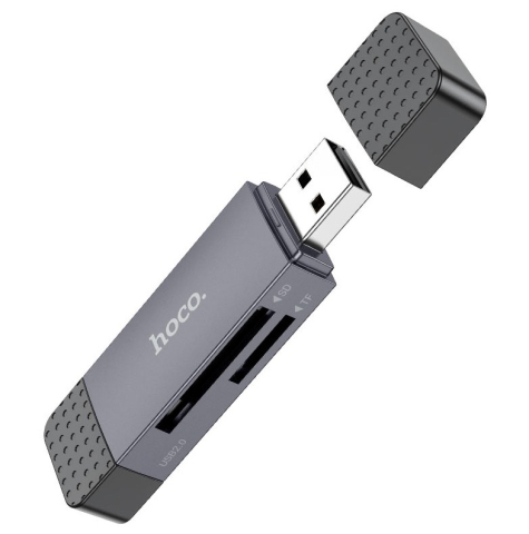 Cititor Card USB 3.0  USB-C HOCO HB45, SD - microSD, Gri [1]