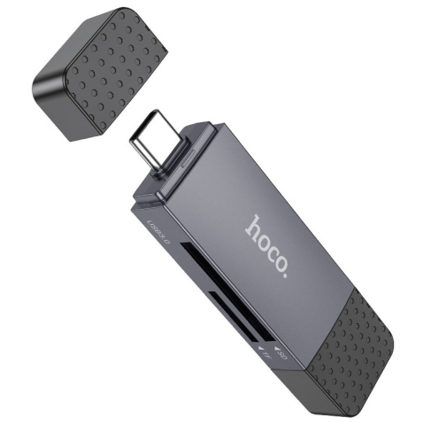 Cititor Card USB 3.0  USB-C HOCO HB45, SD - microSD, Gri [2]