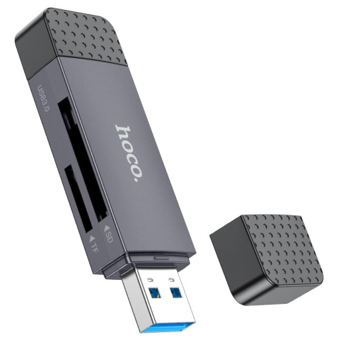 Cititor Card USB 3.0  USB-C HOCO HB45, SD - microSD, Gri [3]