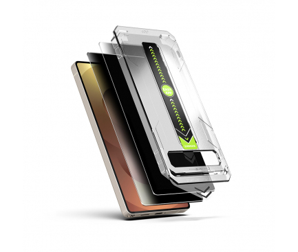 (SAMSUNG)Folie de protectie Ecran  Privacy Techsuit TitanGlass CrystalHD, Sticla Securizata, Full Glue, Set 2 bucati [2]