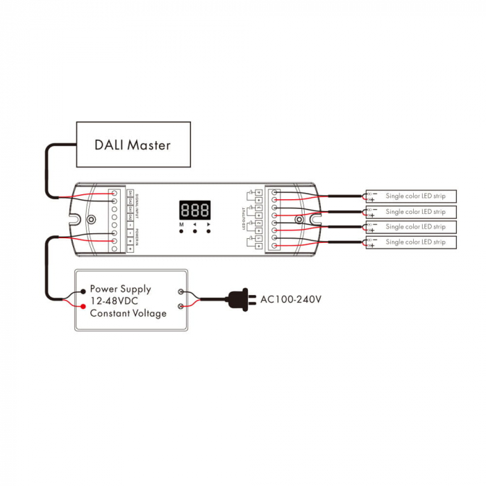 DALI LED vezérlő – Mono – 12–24V DC – 4×5A – DA4-L [2]