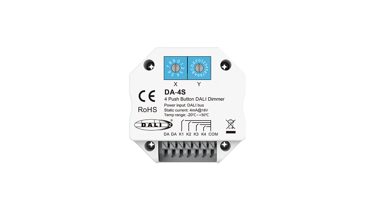 DALI vezérlőjel-átalakító (Push Dim) – Potenciálmentes vezérlés – Mono – DALI Bus – DA-4S [2]