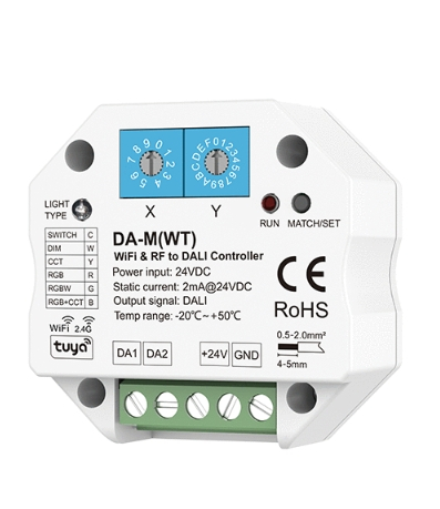 DALI vezérlőjel-átalakító (WiFi) – WiFi vezérlés – 6 az 1-ben – DALI Bus / 24V – DA-M(WT) [2]