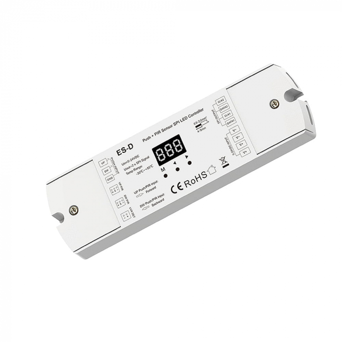 LED lépcső-/folyosóvezérlő PIR érzékelőkkel – digitális LED szalagokhoz – 15 A • 5–24 V DC • 960 pixel – ES-D [2]