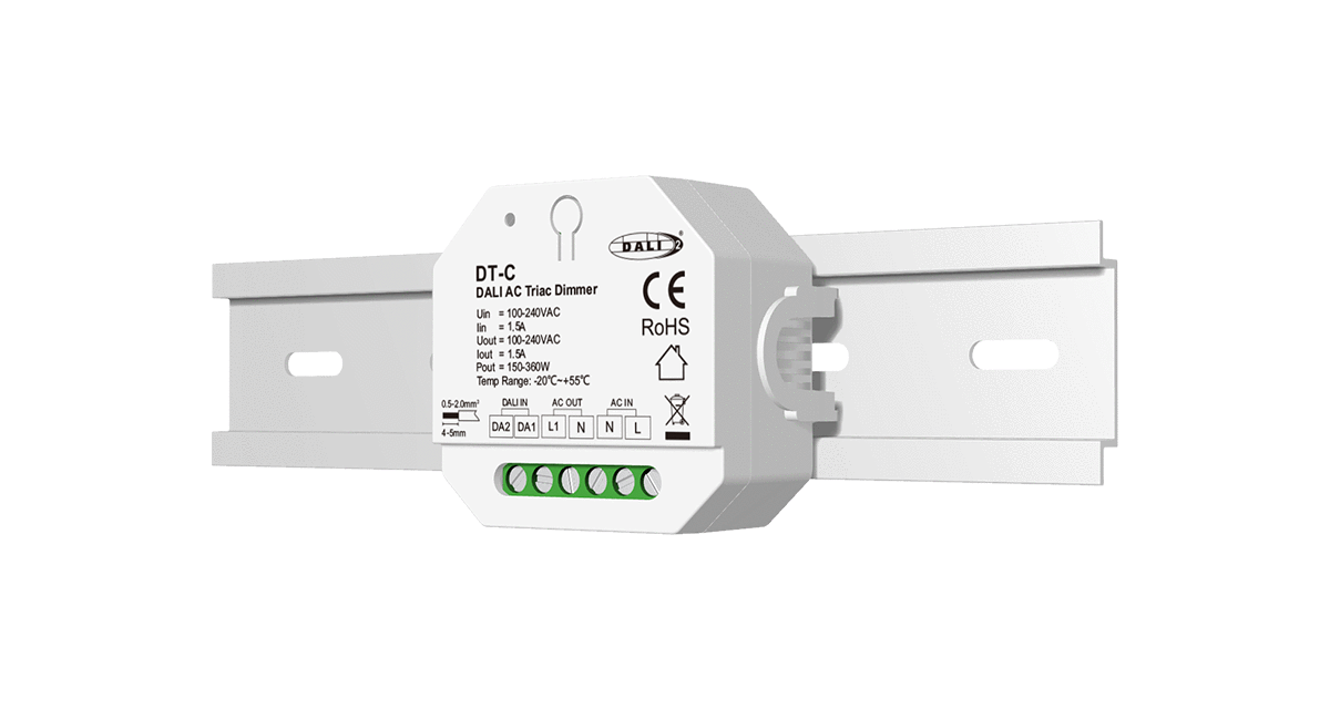 LED Triac meghajtó (DALI) – dimmer 230 V AC izzókhoz, 200 W – DIN sín – DT-C [2]