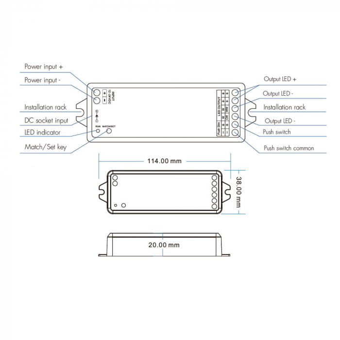 2 az 1-ben LED vezérlő (WiFi) – Mono / CCT – 12–36V DC – 10A – Alexa / Tuya – WT1 [4]