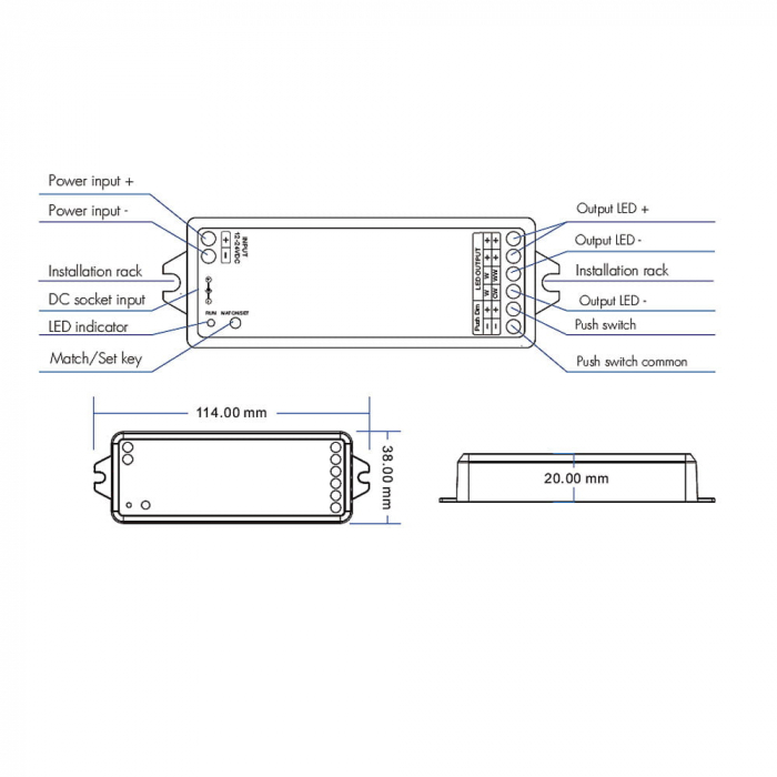 5 az 1-ben LED vezérlő (ZigBee) – Mono / CCT / RGB / RGB+CCT – 12–24V DC – 15A – Tuya – WZ5 [2]