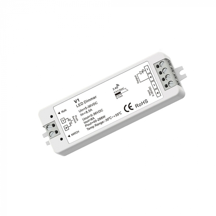 LED dimmer – Mono – 1 zóna – Asztali vezérlőpanel tartóval (3 V) + vevő – Készlet [4]