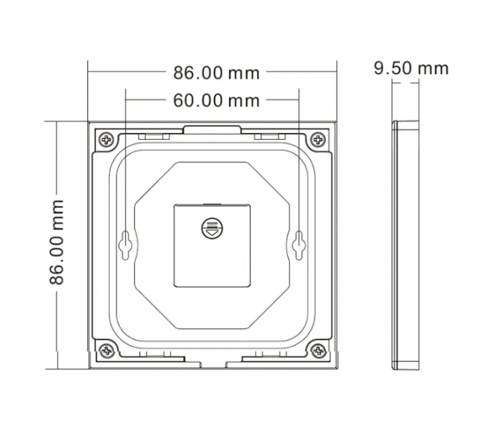Falra szerelhető LED vezérlőpanel – RGB+CCT – 4 zóna – 3V – TW5-4(W) [3]