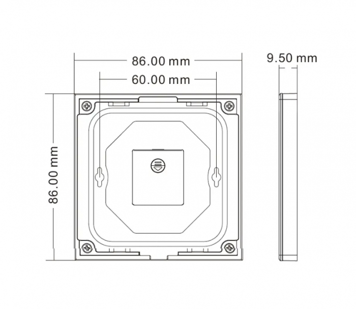 Falra szerelhető LED vezérlőpanel – RGB / RGB+W – 4 zóna – 3V – TW4-4(B) [3]