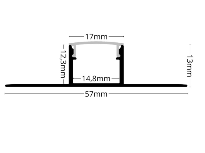 LED profil 2m hosszú süllyesztett 12 [2]