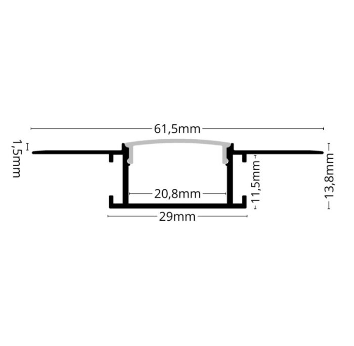 LED profil 2 m-es süllyesztett gipszkartonhoz 5 [2]