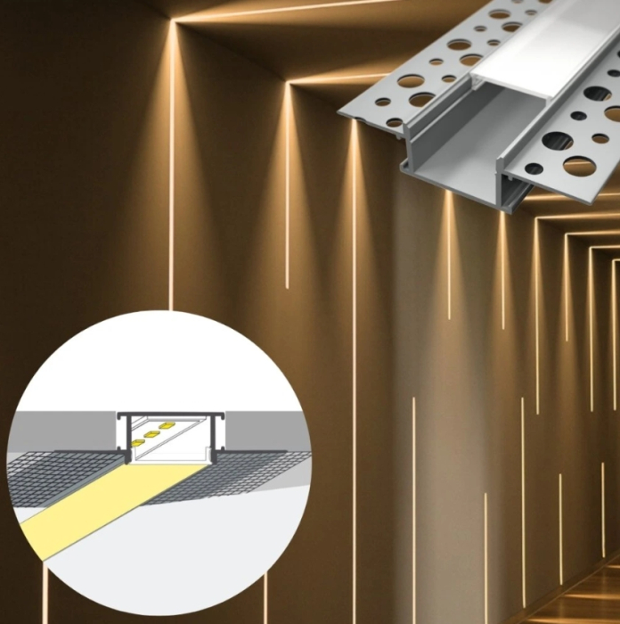 LED profil 2 m-es süllyesztett gipszkartonhoz 5 [4]