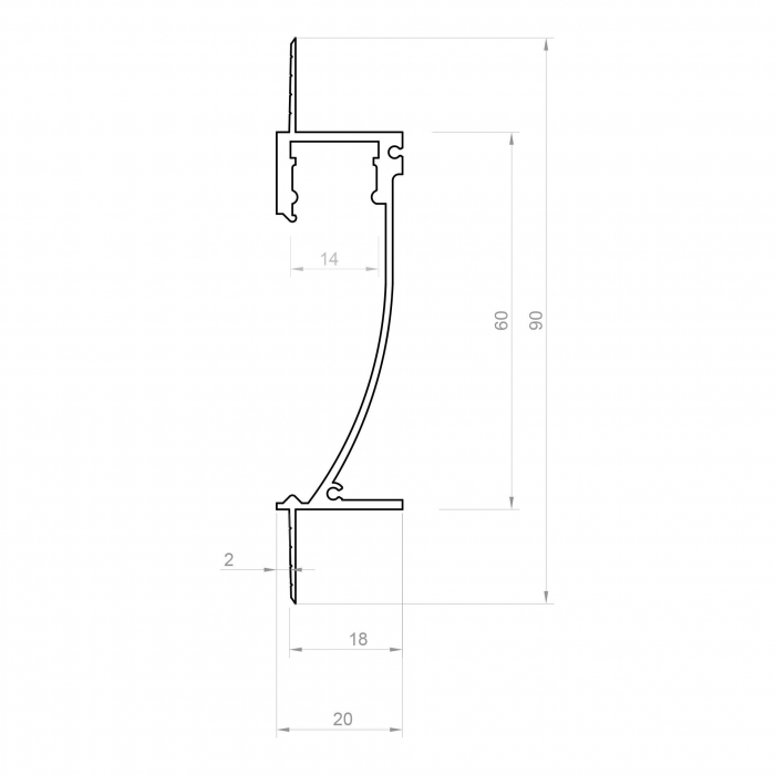 LED profil GK26-3 – Anodizált alumínium, 2 m [2]