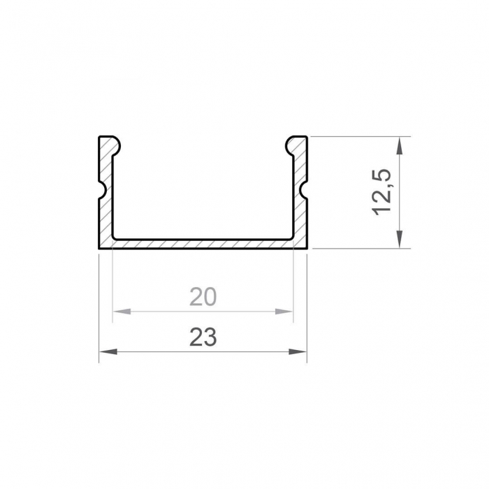 P13-2 LED profil fekete alumínium 2 m [2]