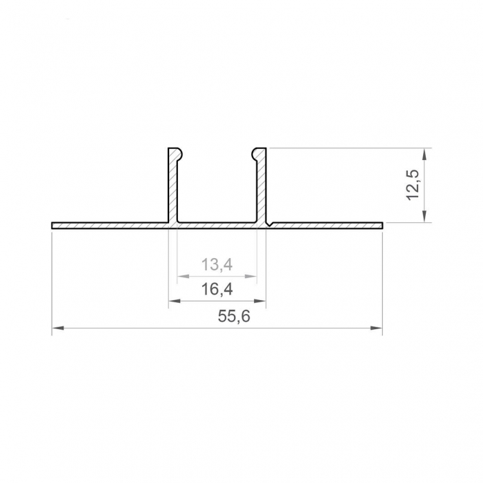 P17-1 LED profil fekete alumínium 2 m [2]