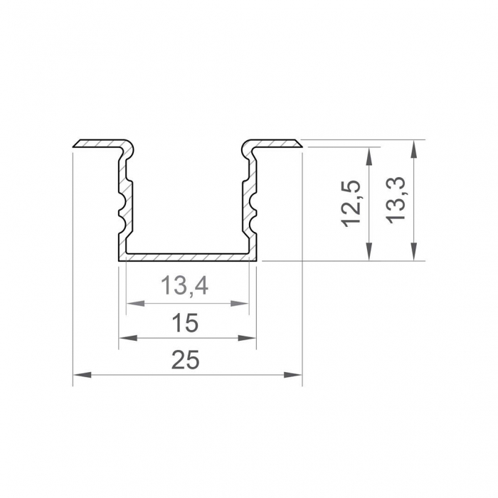 P18-2 LED profil fehér alumínium 2 m [2]