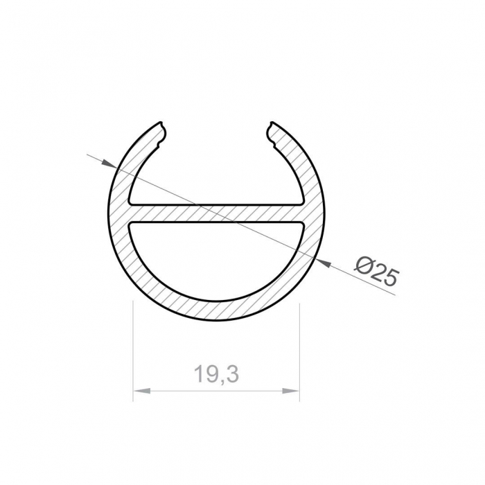 P19-1 LED profil fehér alumínium 2 m [2]