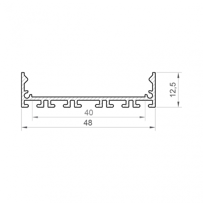 P20-1 LED profil fekete alumínium 2 m [2]