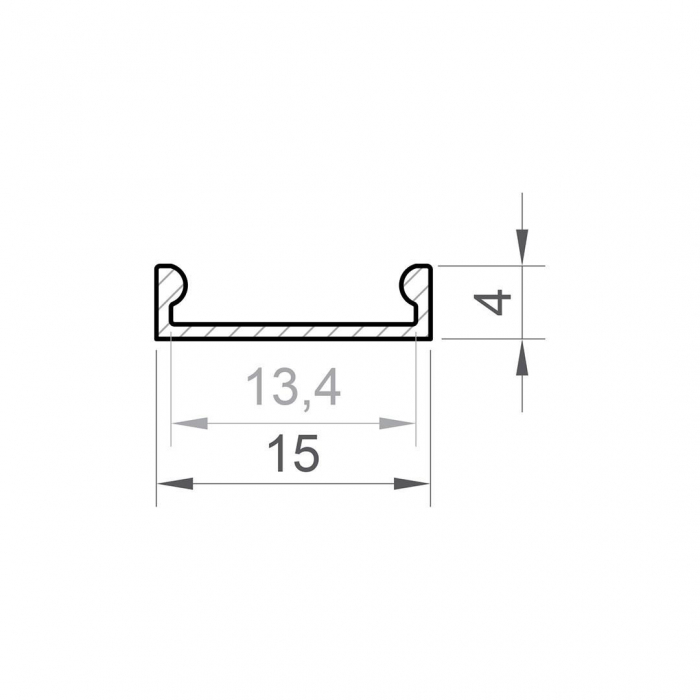 P4-3 LED Profil Fekete Alumínium 2M [2]