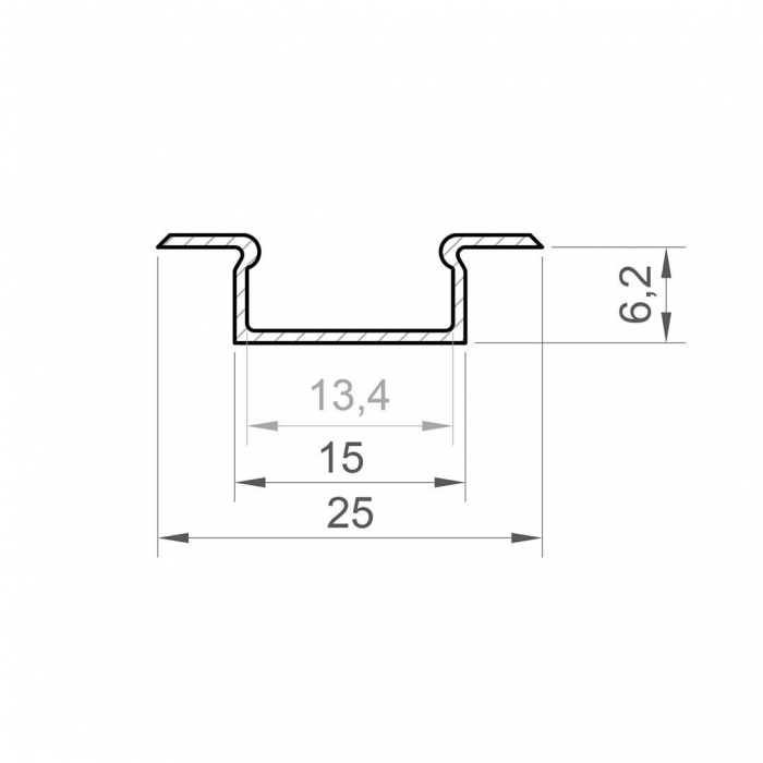 P6-2 LED Profil Arany Alumínium 2M [2]