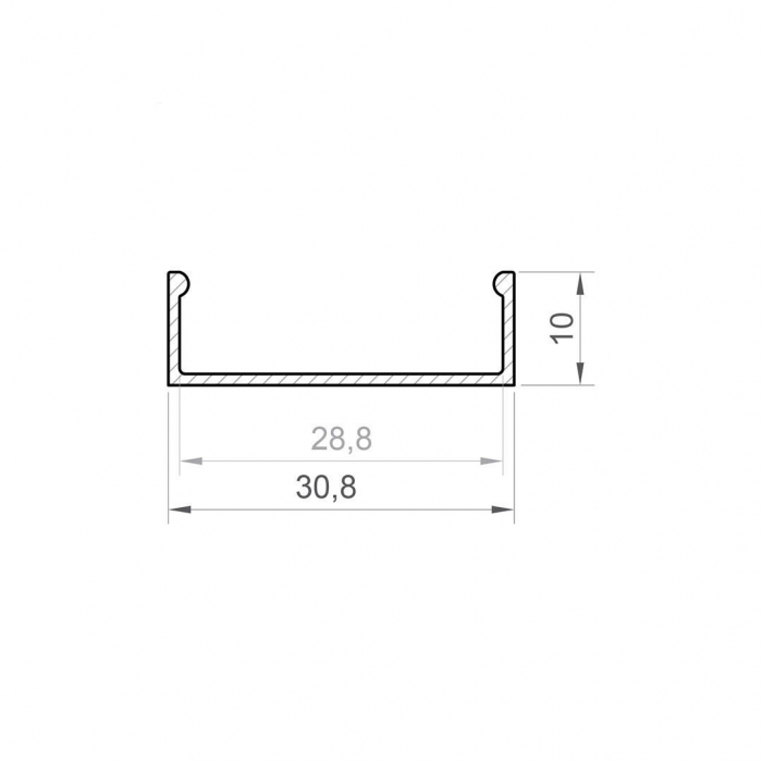 P13-1 LED profil fekete alumínium 2 m [2]
