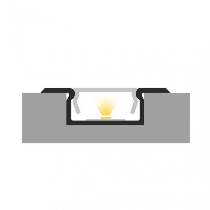 P6-2 LED Profil Fekete Alumínium 2M [3]