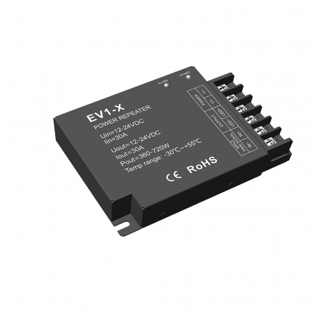 LED jelerősítő - LED erősítő – 12–24 V DC – 30 A – MONO – EV1-X