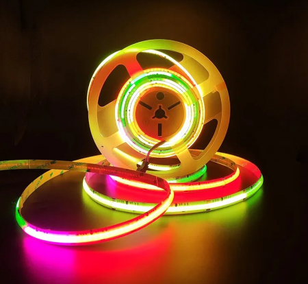 LED szalag Digitális - Digitális COB LED szalag 420 LED/m • 24V • 10W • RGB WS2811 IC • IP20 • 10 mm