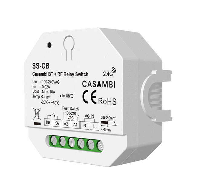 LED szalag vezérlők - Casambi Bluetooth + RF 2,4 GHz + PUSH-DIM relés kapcsoló