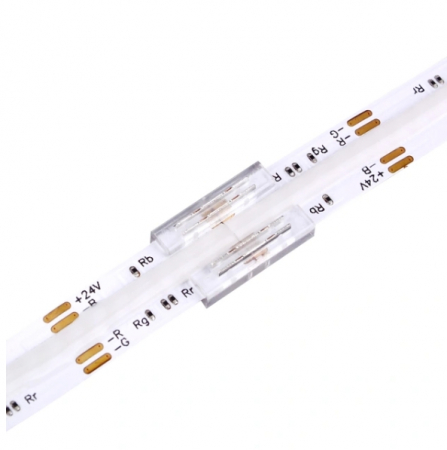 LED csatlakozók - Átlátszó RGB COB LED szalag csatlakozó – 10 mm, 4 pólus, 5,5 A