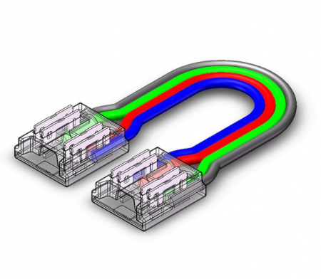 LED csatlakozók - RGB COB LED szalag csatlakozó kábellel – 10 mm, 5,5 A
