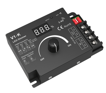 RF Mono vezérlőrendszer - LED vezérlő – MONO – 12–24 V DC, 1×20 A – V1-K