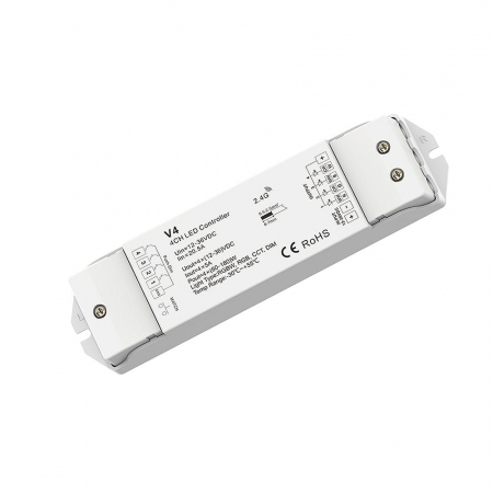 RF RGB / RGBW vezérlőrendszer - LED vezérlő – RGB+W – 12–36 V DC, 4×5 A – V4