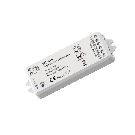 LED szalag vezérlők - SPI LED vezérlő (WiFi) – digitális LED szalagokhoz – 8A, 5–24V DC – 1000 pixel – WT-SPI