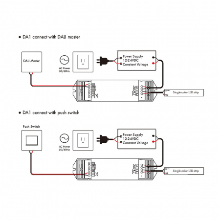 DALI LED vezérlő – Mono – 12–24V DC – 15A – DA1 [1]