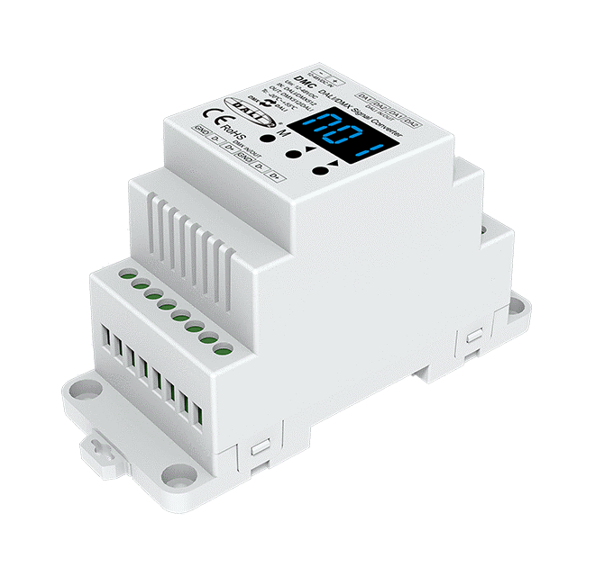 DALI sorozat - DALI/DMX512 vezérlőjel-átalakító – 12–48V DC – DIN sínre szerelhető – DMC