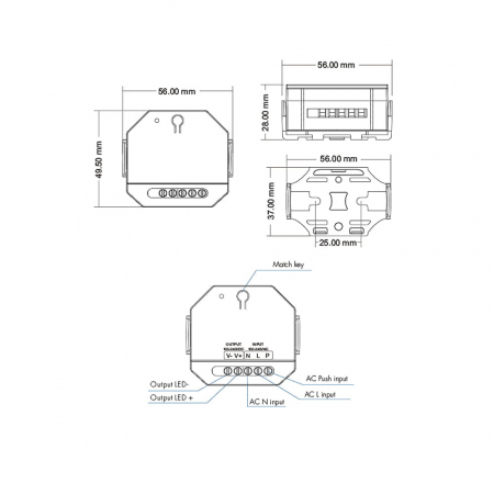 RF dimmer nagyfeszültségű LED szalaghoz, 1 csatorna × 1,5 A, 100–240 V AC – S1-HV [2]